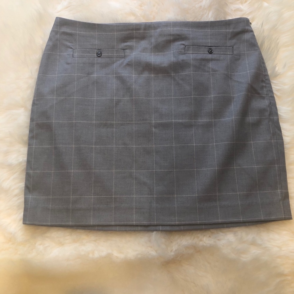 Banana Republic Gray Plaid Mini Skirt Size 14
